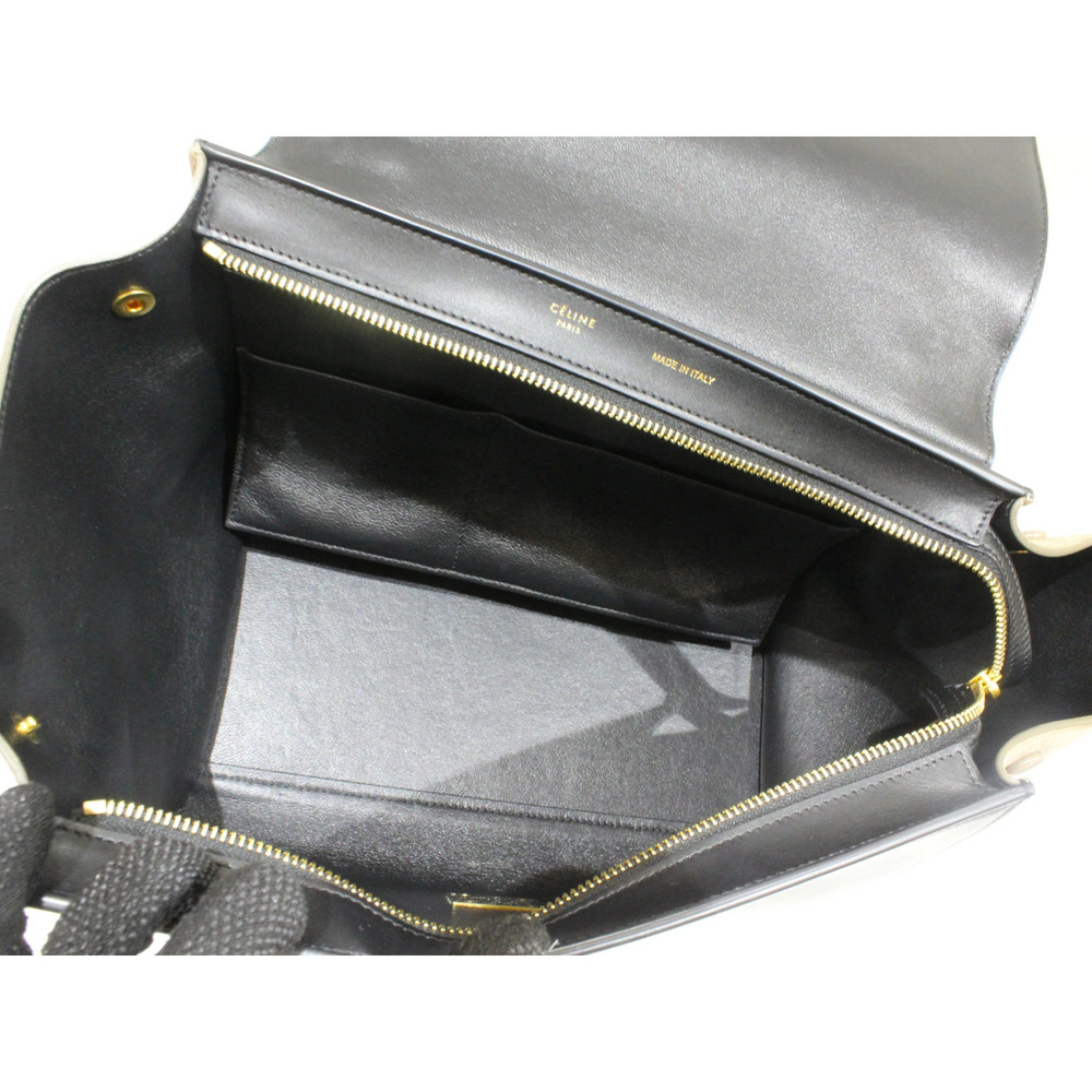 CELINE Trapeze Blue Black Beige Leather Suede 2way Shoulder Bag - Picture 5 of 9